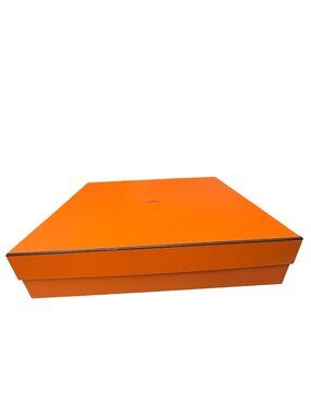 Authentic Orange Hermes Paris Large Empty Gift Mint Clean Box 18” X 15” X 4”